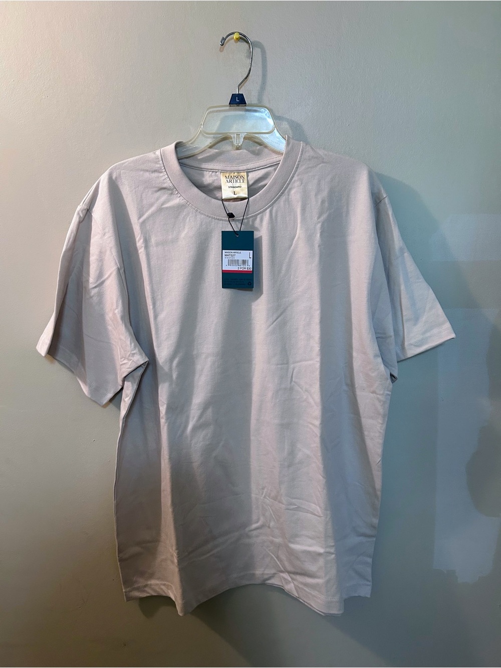 Men’s Classic Crew Neck T-Shirt - Light beige NWT